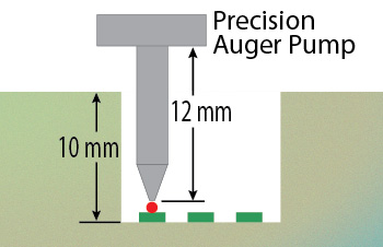 SMT adhesive dispense inside cavity